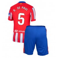 Camiseta Atletico Madrid Rodrigo De Paul #5 Primera Equipación para niños 2024-25 manga corta (+ pantalones cortos)